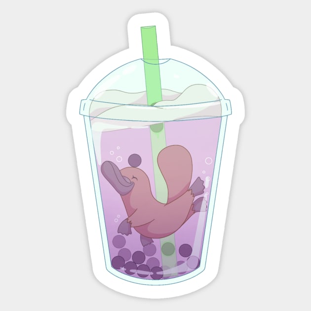 Platypus Boba Sticker by Imaplatypus